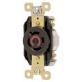 Hubbell Wiring Device-Kellems Locking Devices, Twist-Lock®, Industrial, Flush Receptacle, 20A 3-Phase WYE 277/480 AC, 4-Pole 4-Wire Non- Grounding, L19-20R, Screw Terminal, Black HBL2450